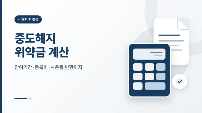 정수기 렌탈 중도해지 위약금 계산